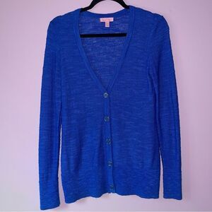 NEW Lilly Pulitzer Size S Blue Cardigan Sweater V Neck Button